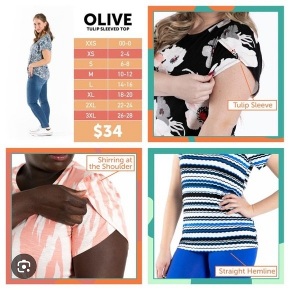 Grey & White Striped Olive Tee- LLR - Picture 4 of 4